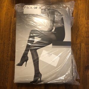 NWT $60 Donna Karan – Luxe Opaques Pantyhose - Charcoal - Plus Petite-Pack of 3!